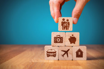 wooden blocks with insurance options